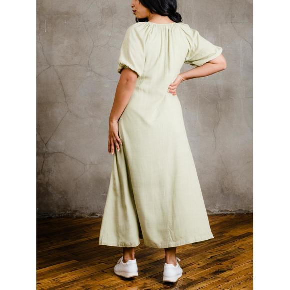 NEW ABLE amari puff sleeve maxi dress in pear - Picture 4 of 4